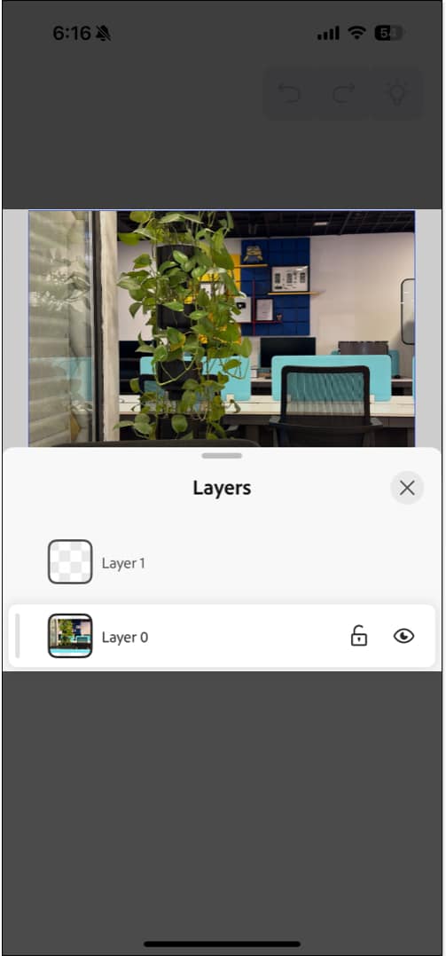 Layers support in the iOS Photoshop app.