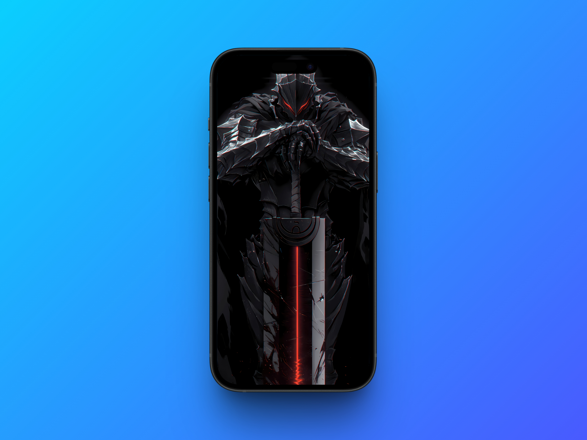 Guts black swordsman wallpaper in iphone mockup