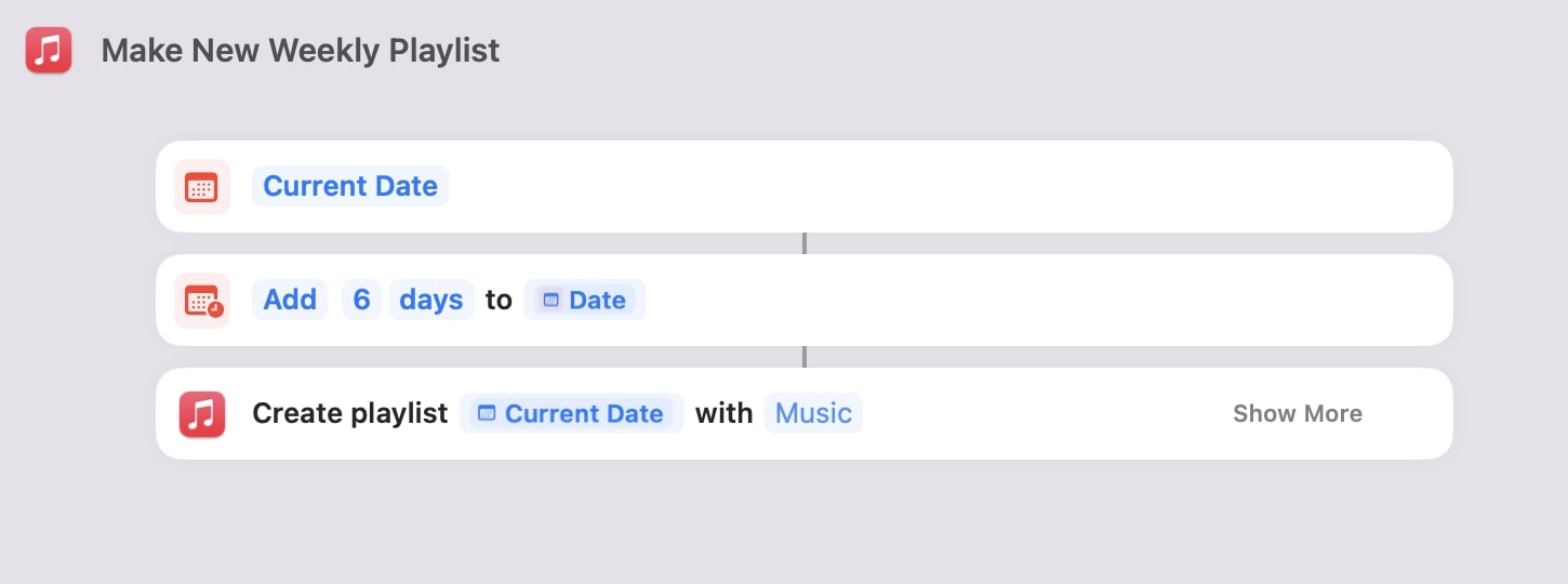 Make new playlist siri shortcuts