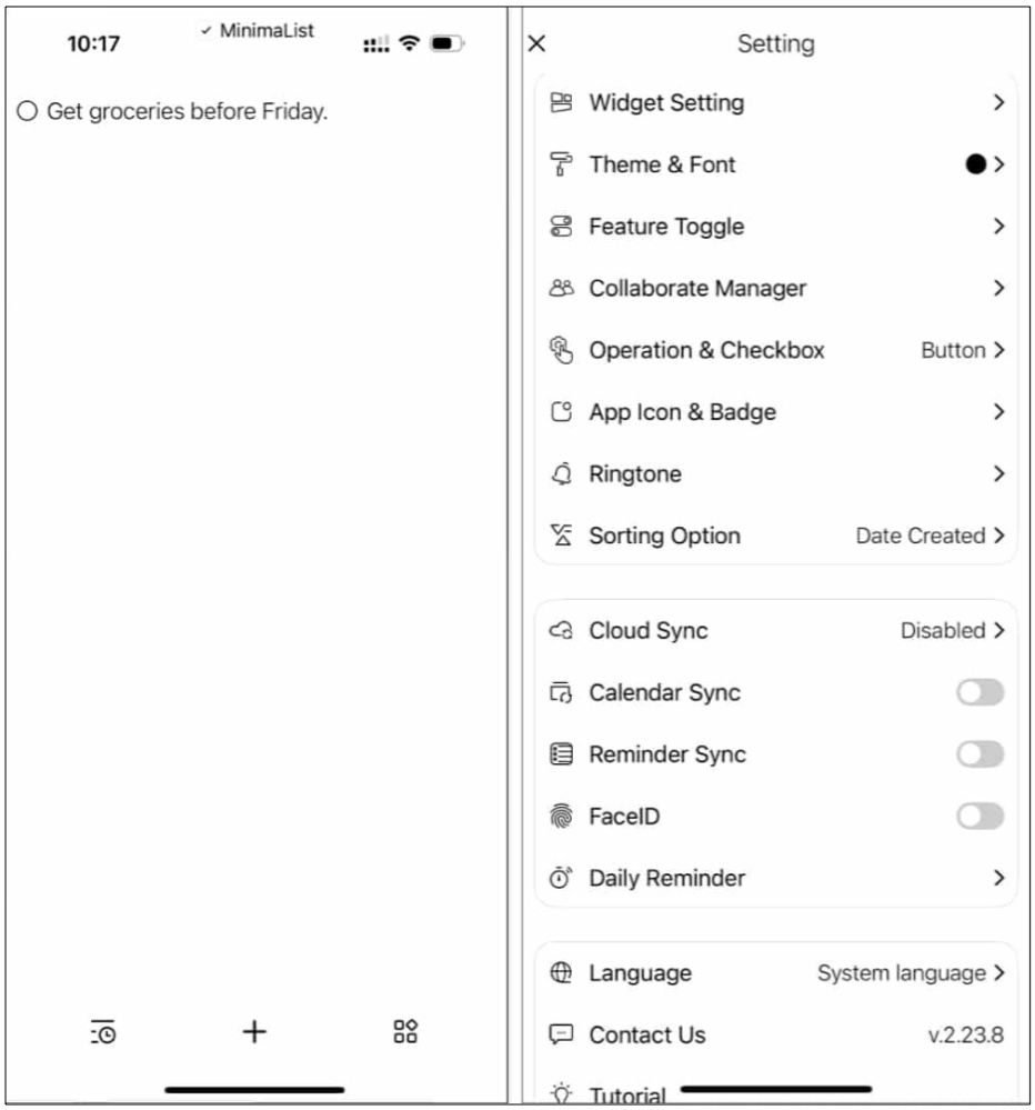 Minimalist to do list apps on iphone