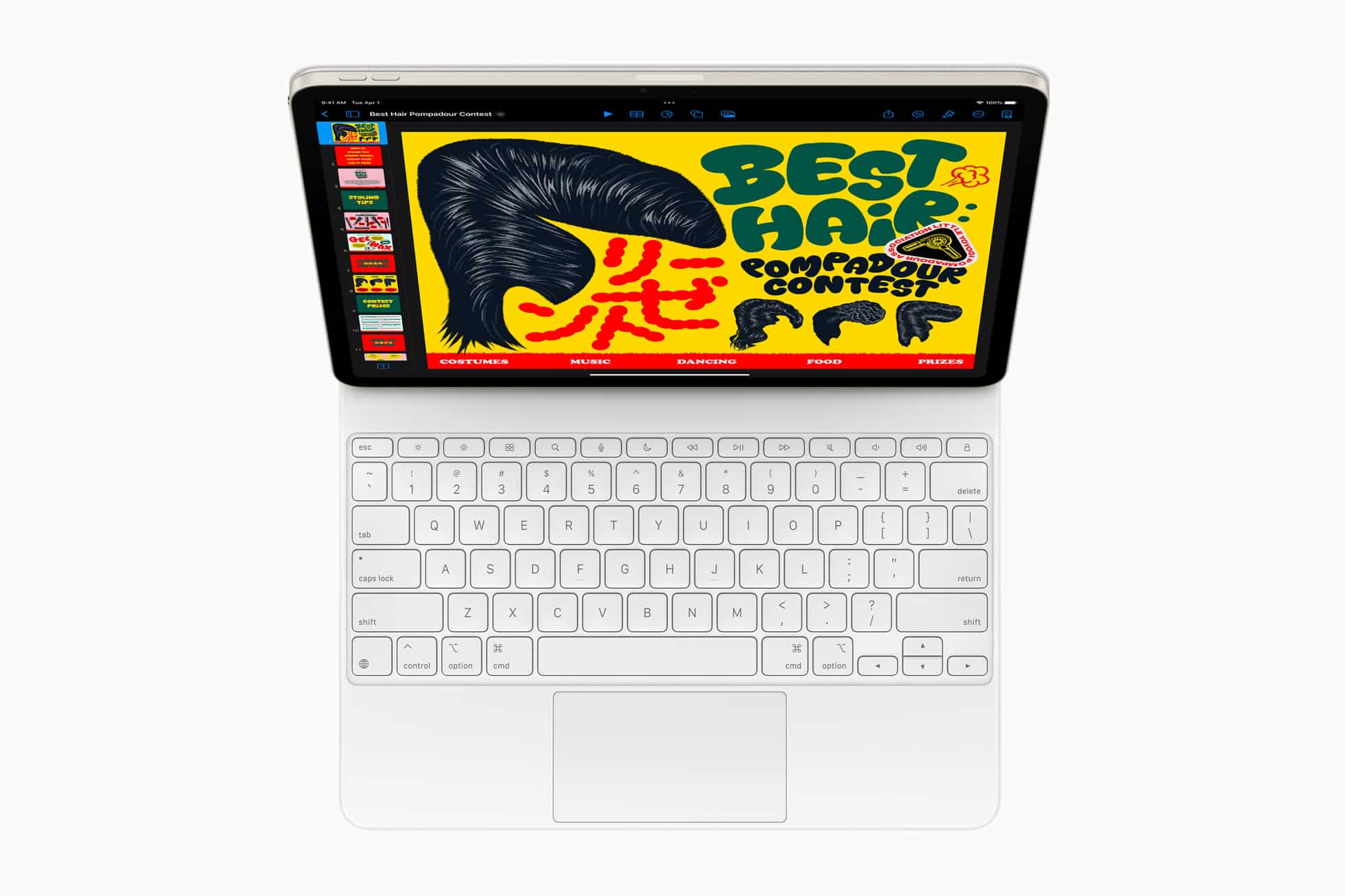 New Magic Keyboard for iPad Air brings a 14-key function row and larger trackpad.