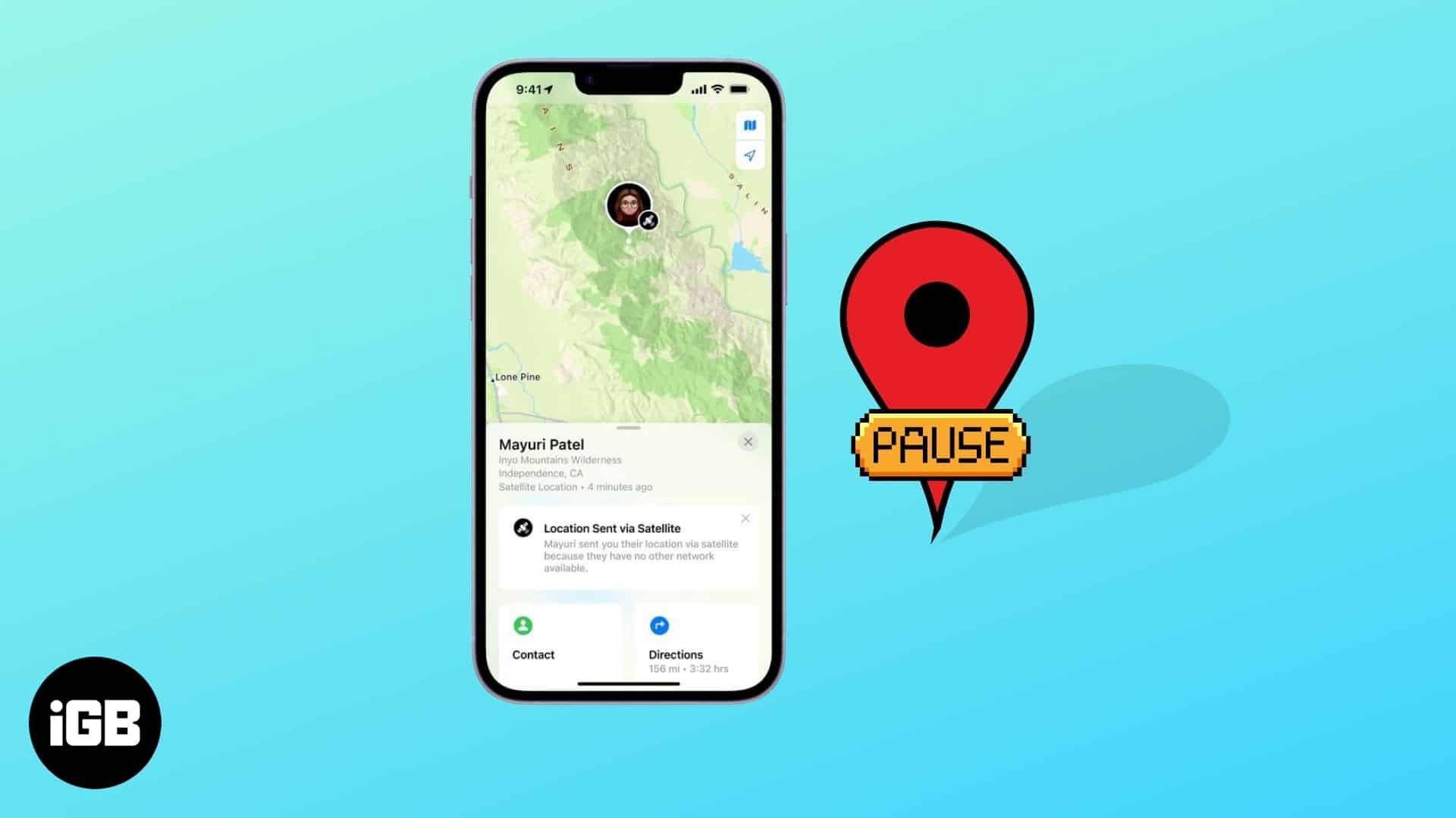 Find My app on an iPhone showing someone's location.