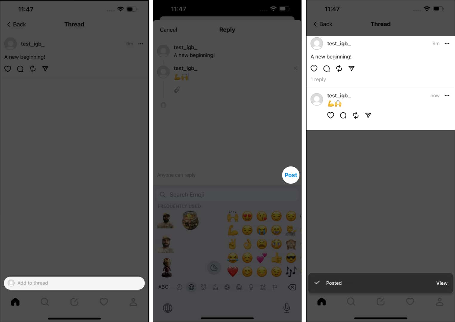 Tap done to save profile image in threads