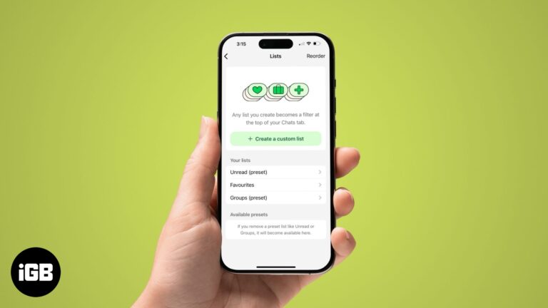 Creating and using a custom list on WhatsApp on an iPhone.