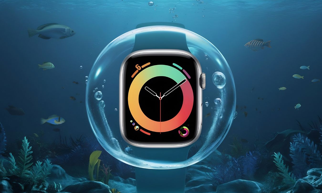 Apple Watch under water.
