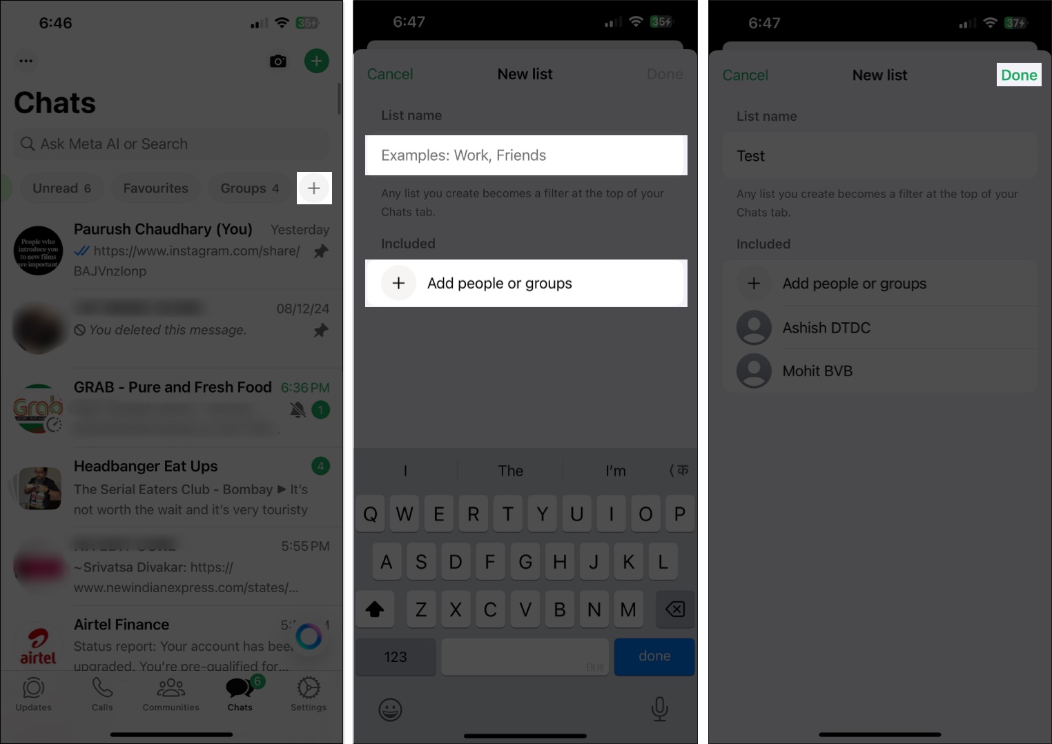 How to create and use custom chat lists on whatsapp igeeksblog Creating a custom list on whatsapp using the list bar