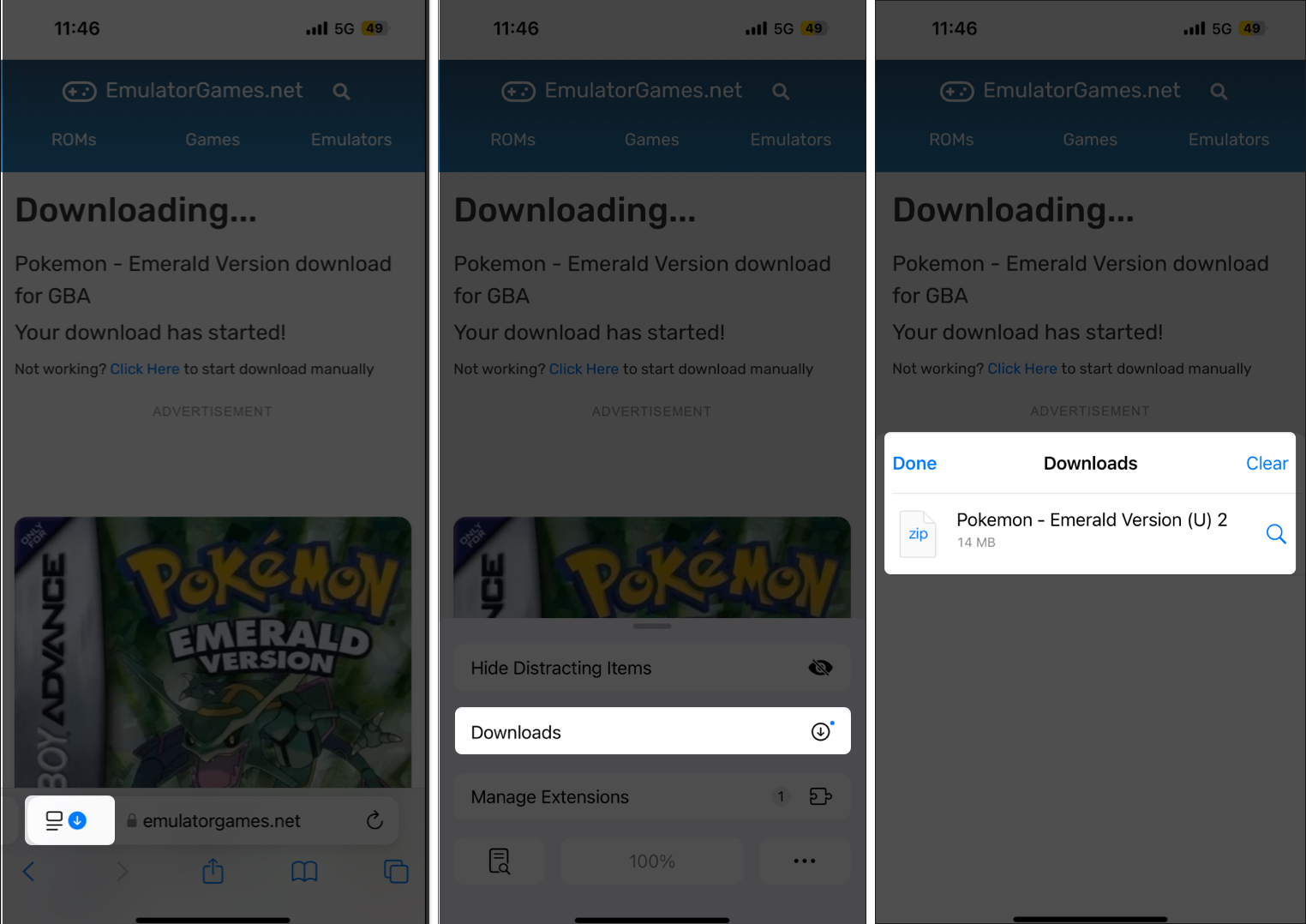 Finding downloaded files in the safari app on an iphone