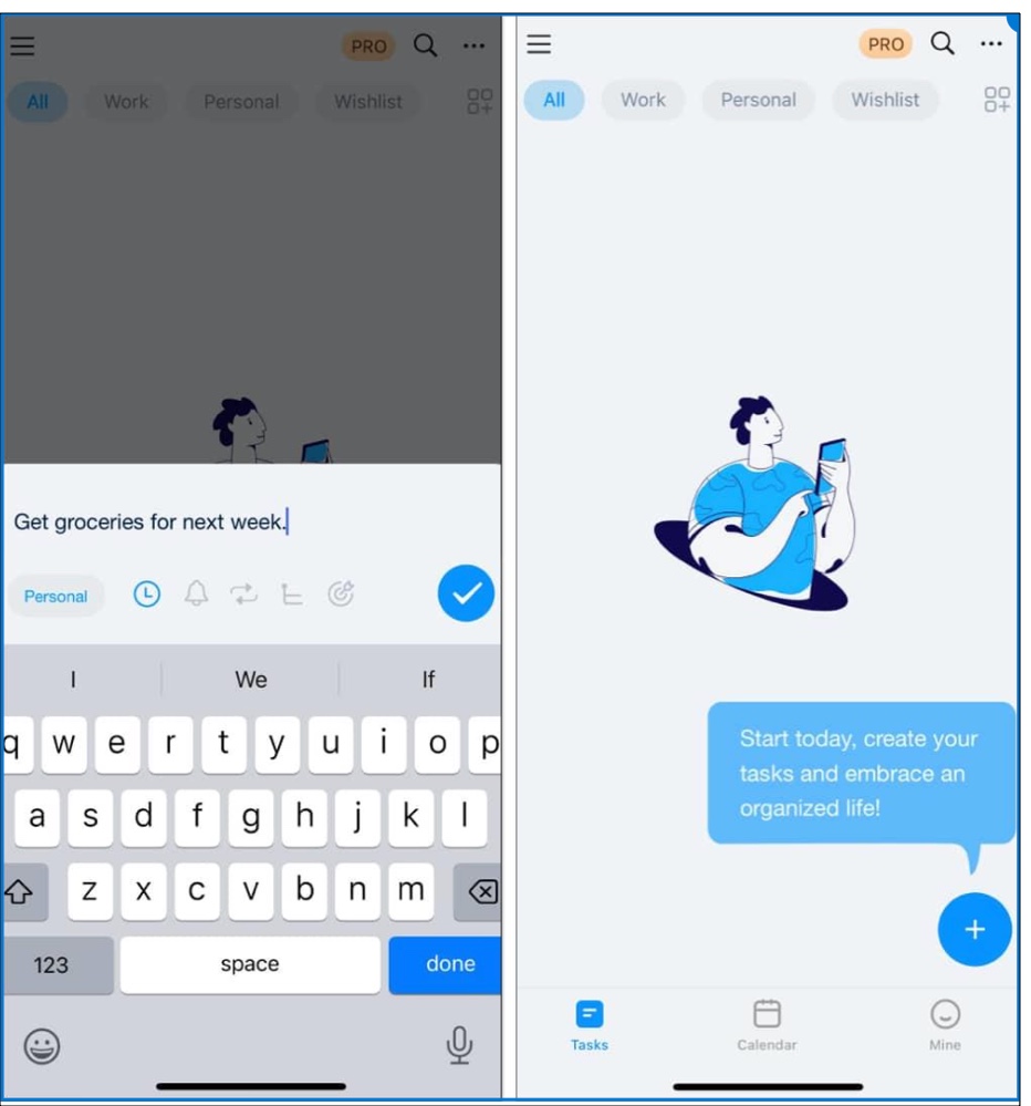 Todo list reminder app on iphone