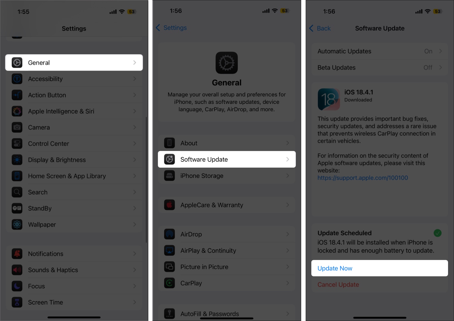 Check software update to remove iphone setup alert