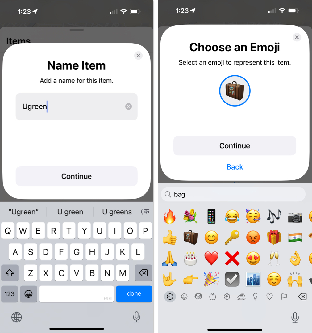 Add a name and emoji for smart tag on find my app on iphone