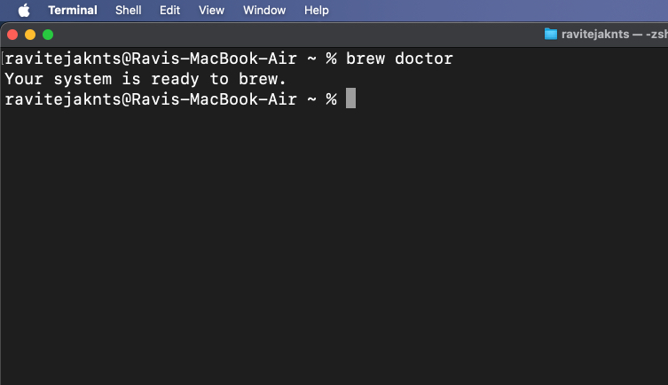 After finish installation process homebrew is ready to use on mac