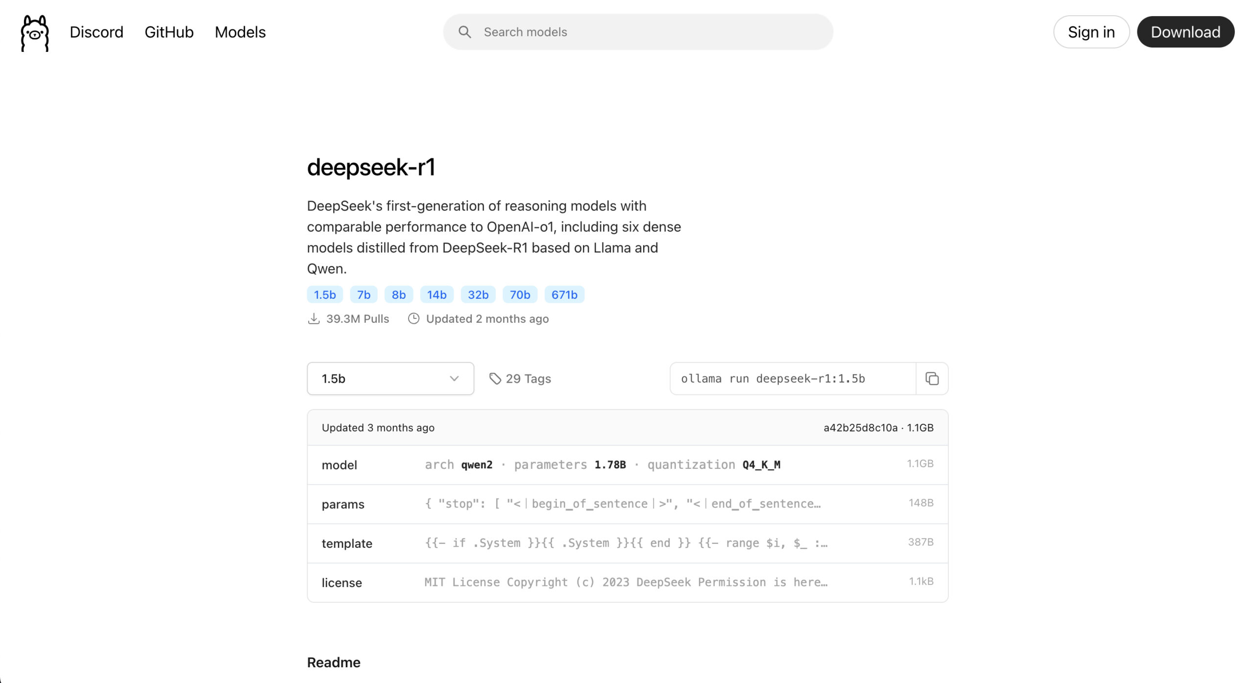 Choose an llm to to install on the ollama search page