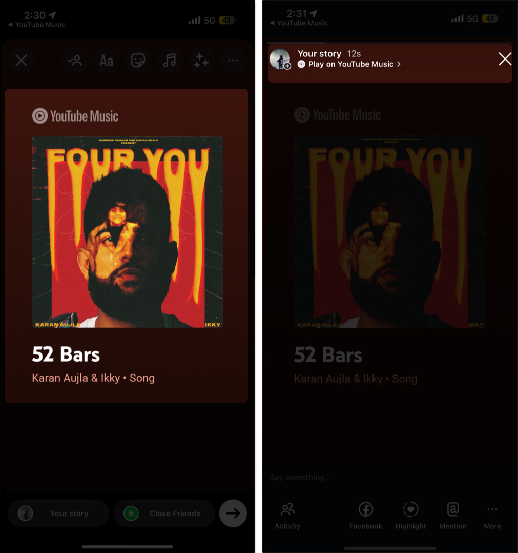 Choose your audience and share instagram story on an iphone