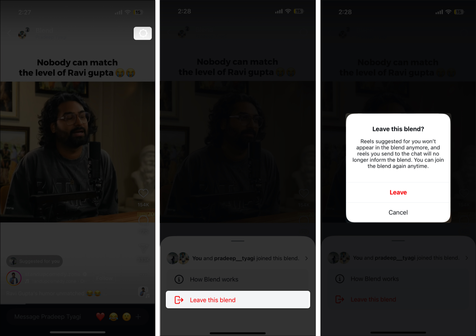 Leave an instagram blend