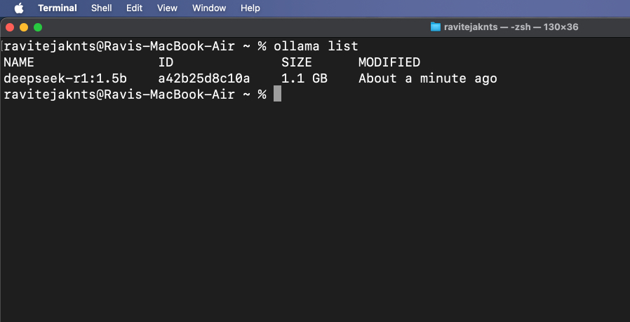 Viewing a lit of all installed llms on a mac