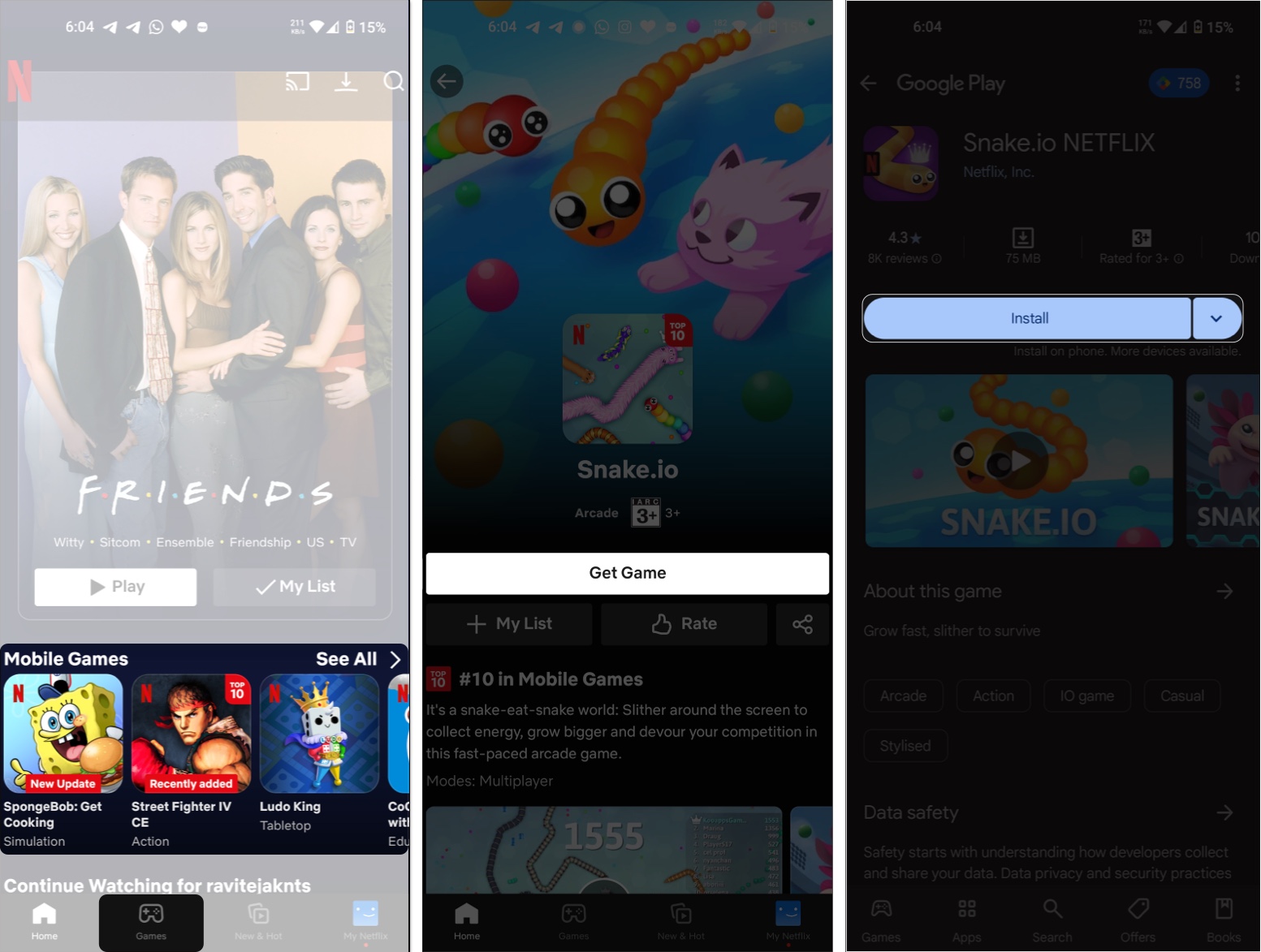 Play netflix game on android
