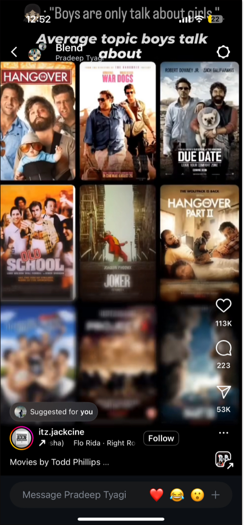 Tap on blend icon to view your instagram blend