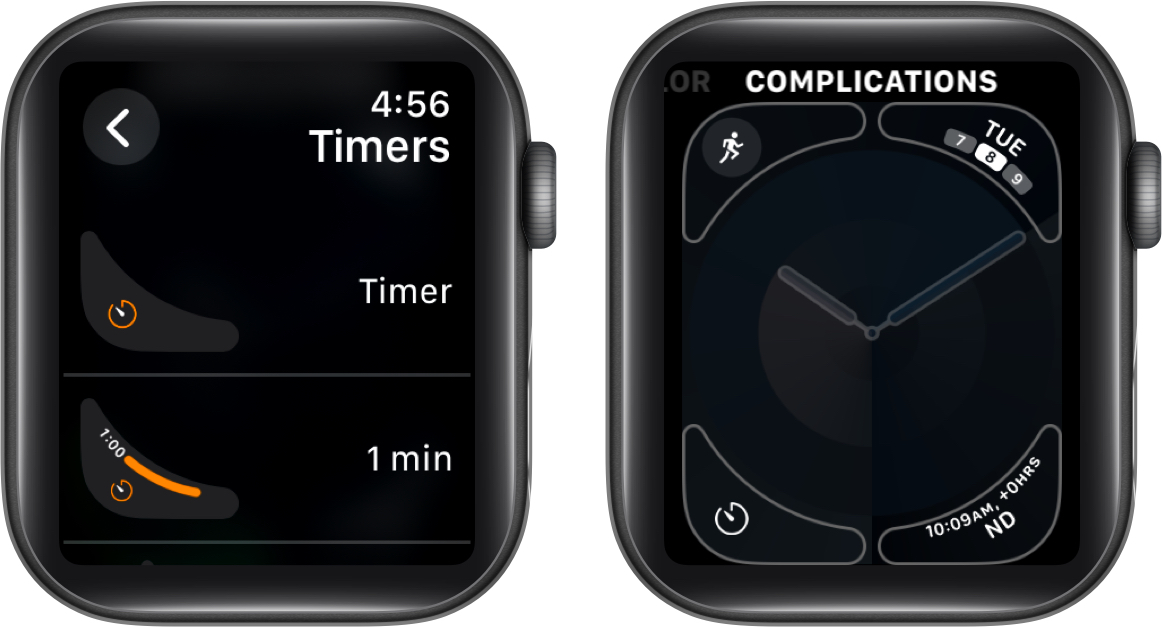 Adding and setting up the timer complication on an apple watch face