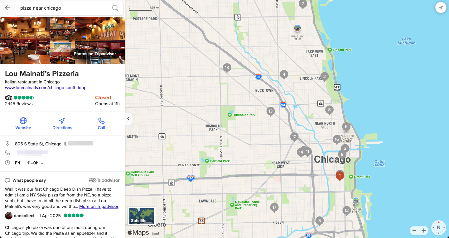 Tap on your location and get direction on apple maps