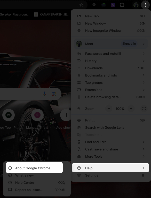 Update browser on mac