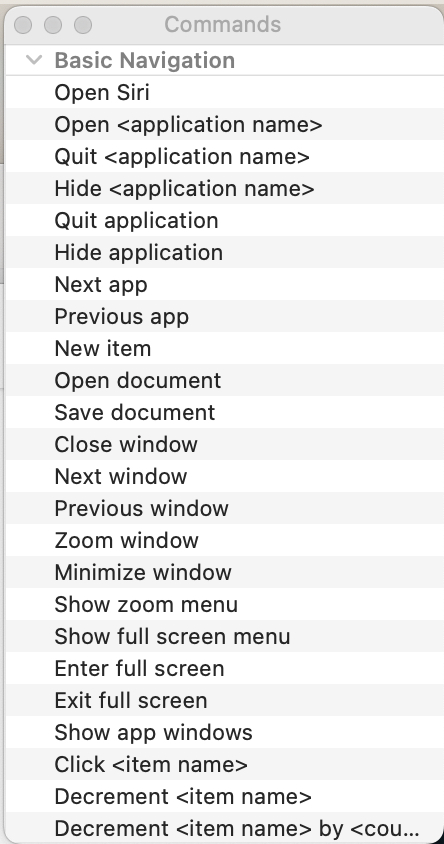Use basic voice control commands on mac