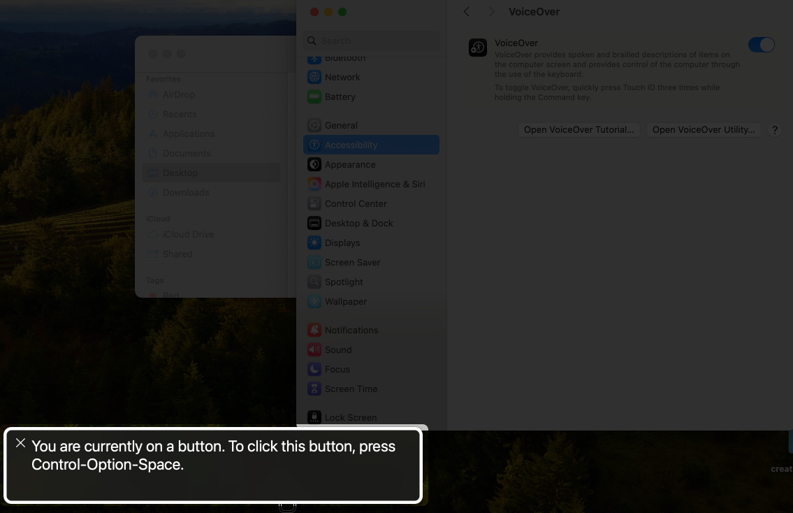 Use voice control with voiceover on mac