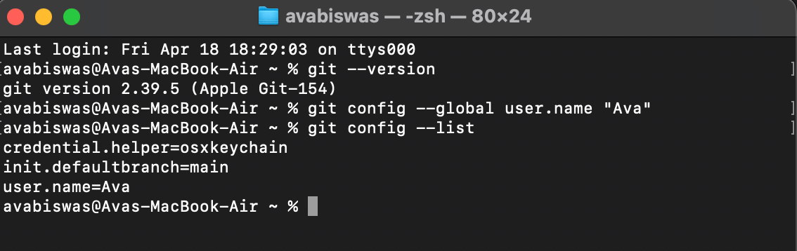 Verify git configuration on a mac