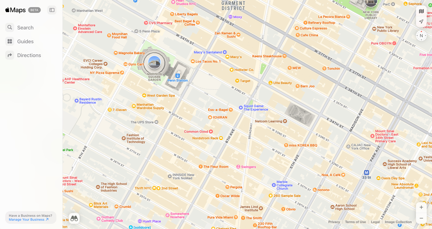 Visit apple maps on web browser