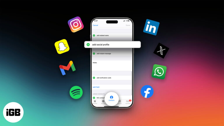Add Social Media Profiles to iPhone Contacts.