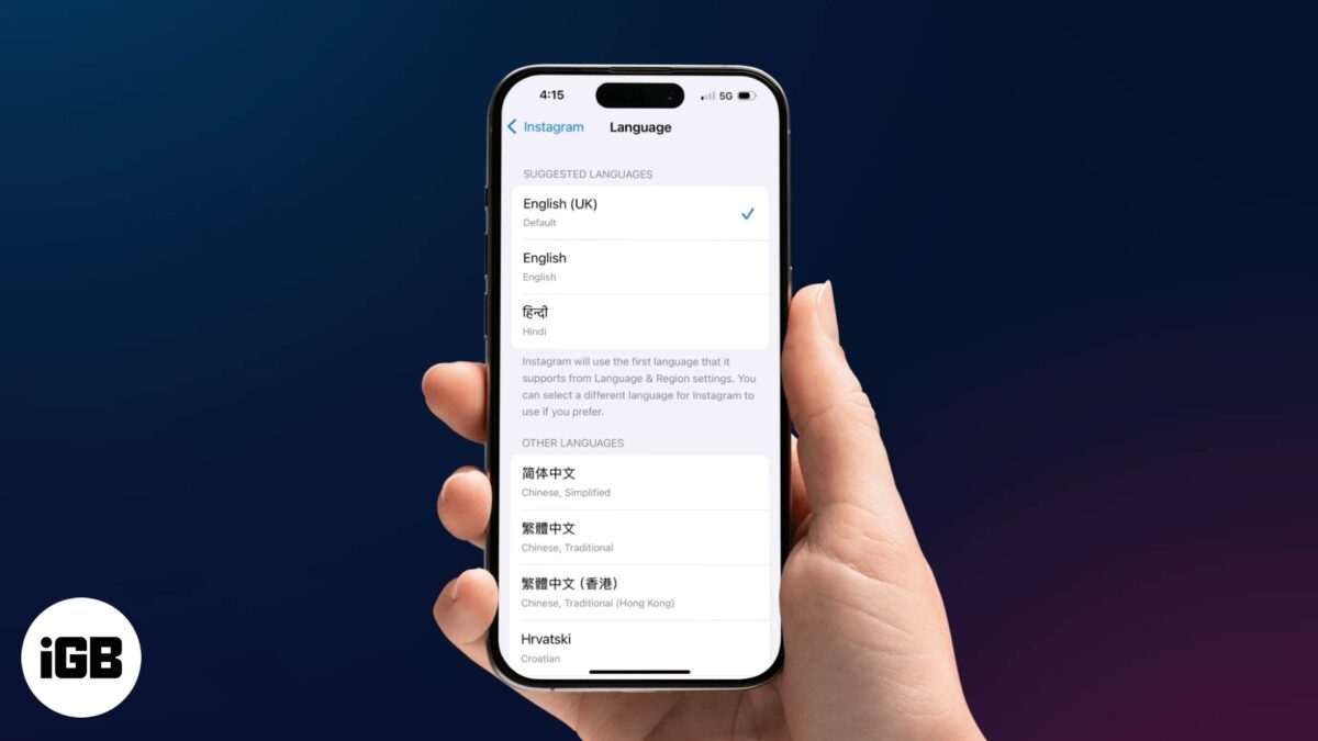 Change the language for individual app on iphone