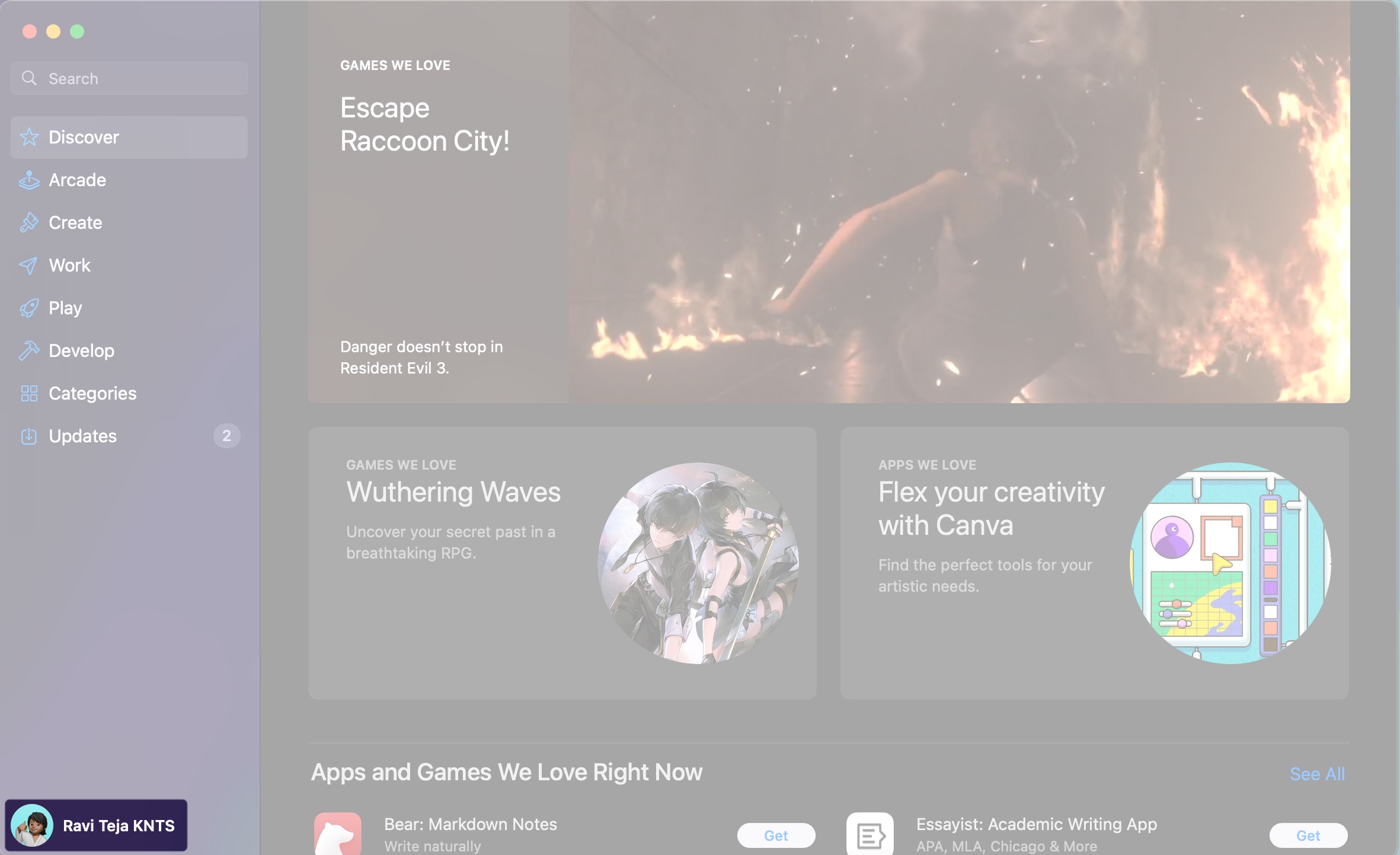 Clicking the profile icon in the macos app store app to access the account page