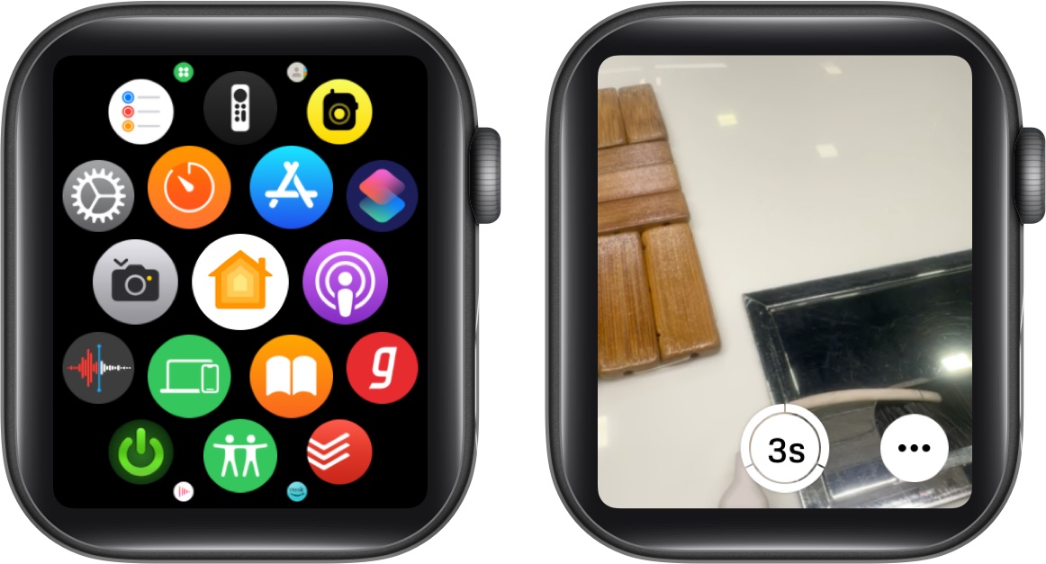 Accessing the camera remote app on an apple watch