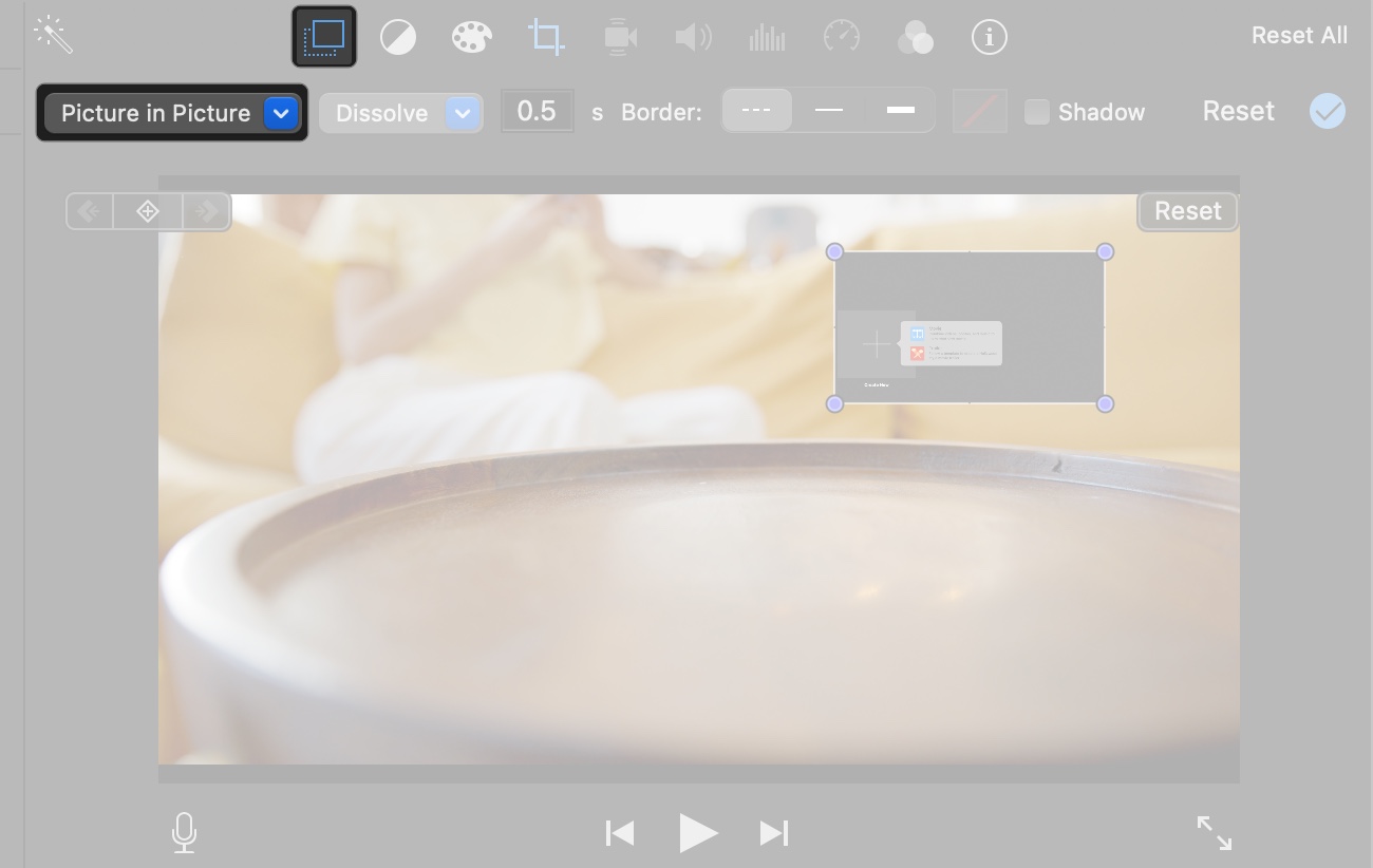 Add picture in picture on imovie in mac