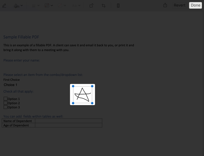 Add your signature and click on done button to save signed document