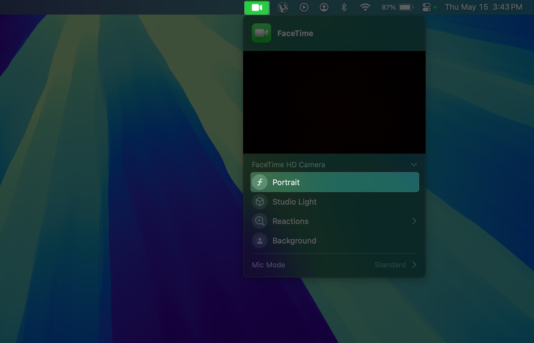 Blur background in the facetime on the mac