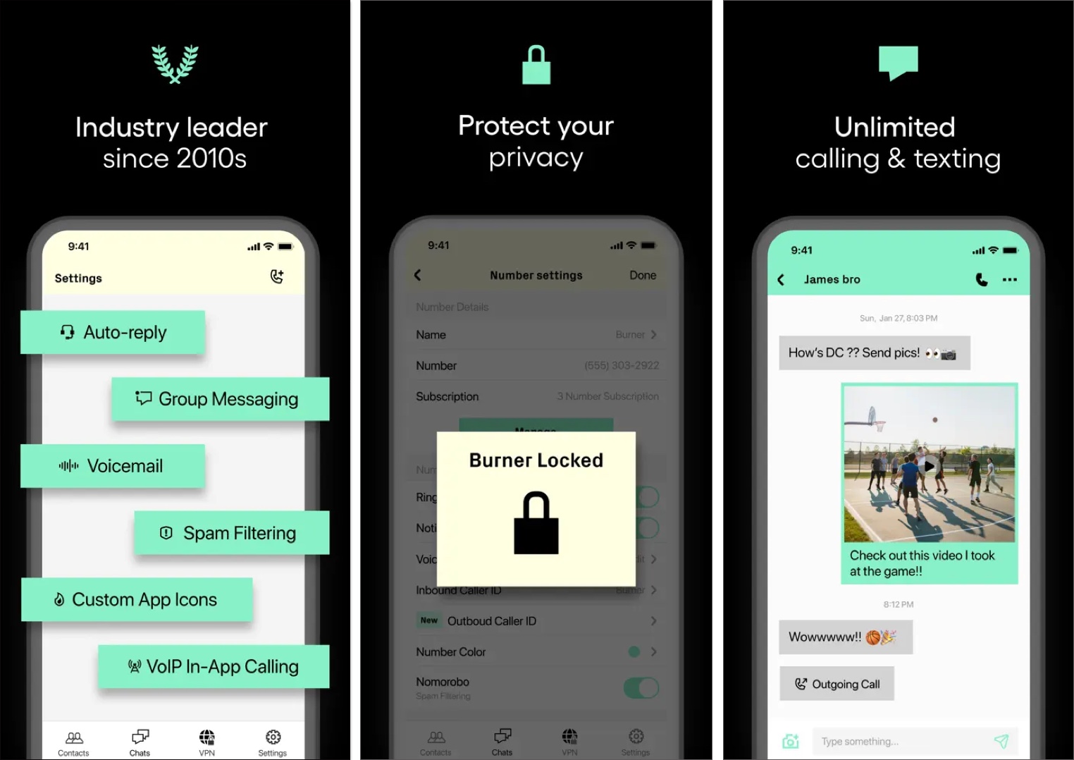 Burner temporary phone numbers app