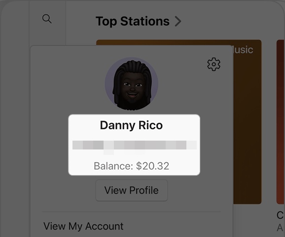 Checking apple account balance in the apple music app on a windows pc