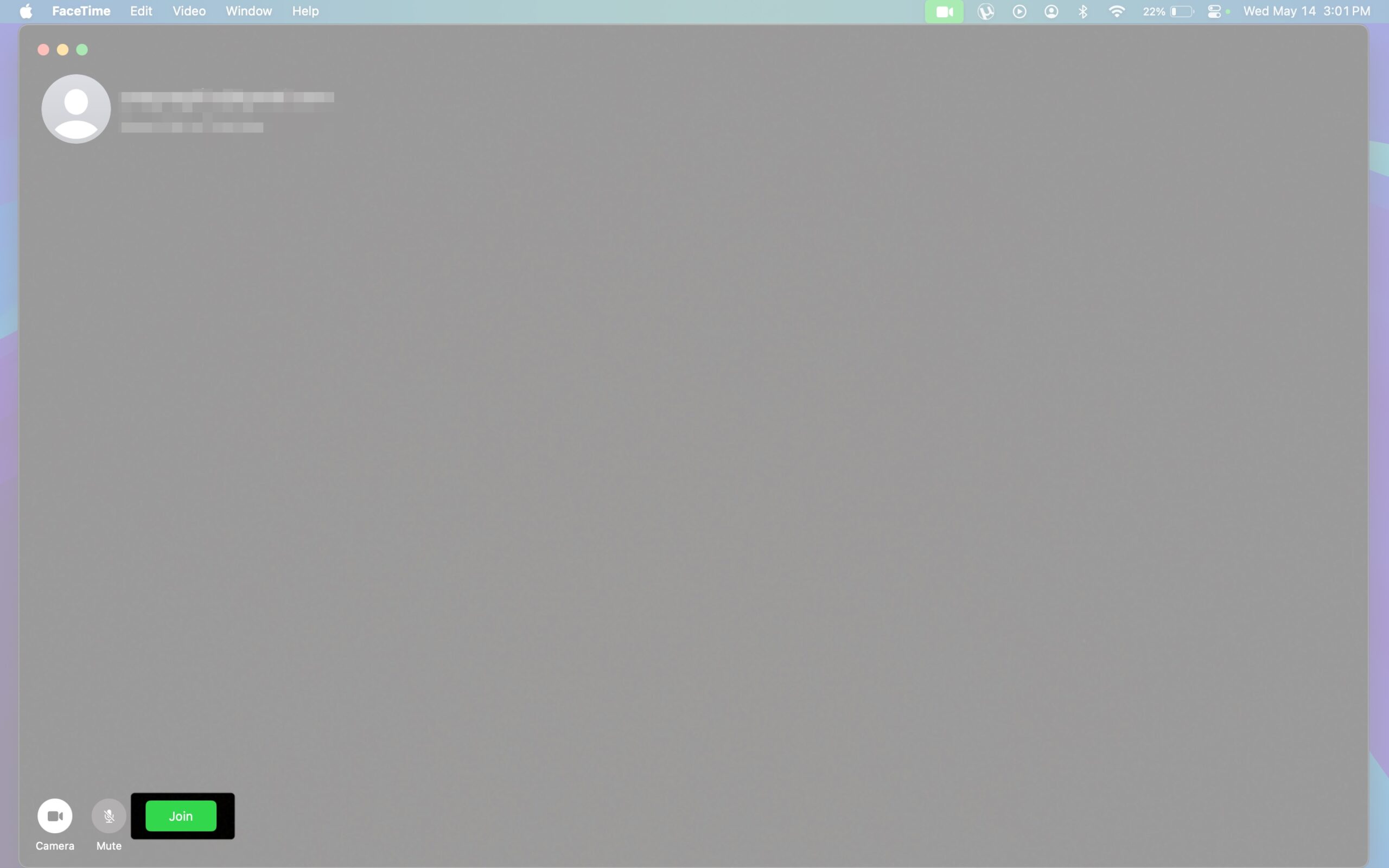 Clicking the join button to move an ongoing facetime call from an iphone to a mac