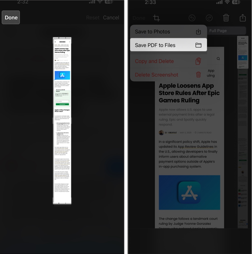Click save to pdf option in drop down menu