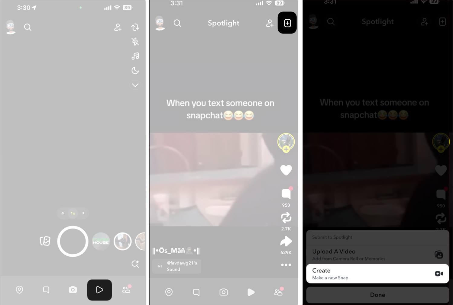 Creating a spotlight video in the ios snapchat app