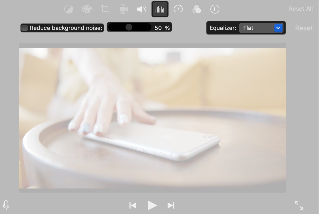 Edit background audio clip on imovie in mac