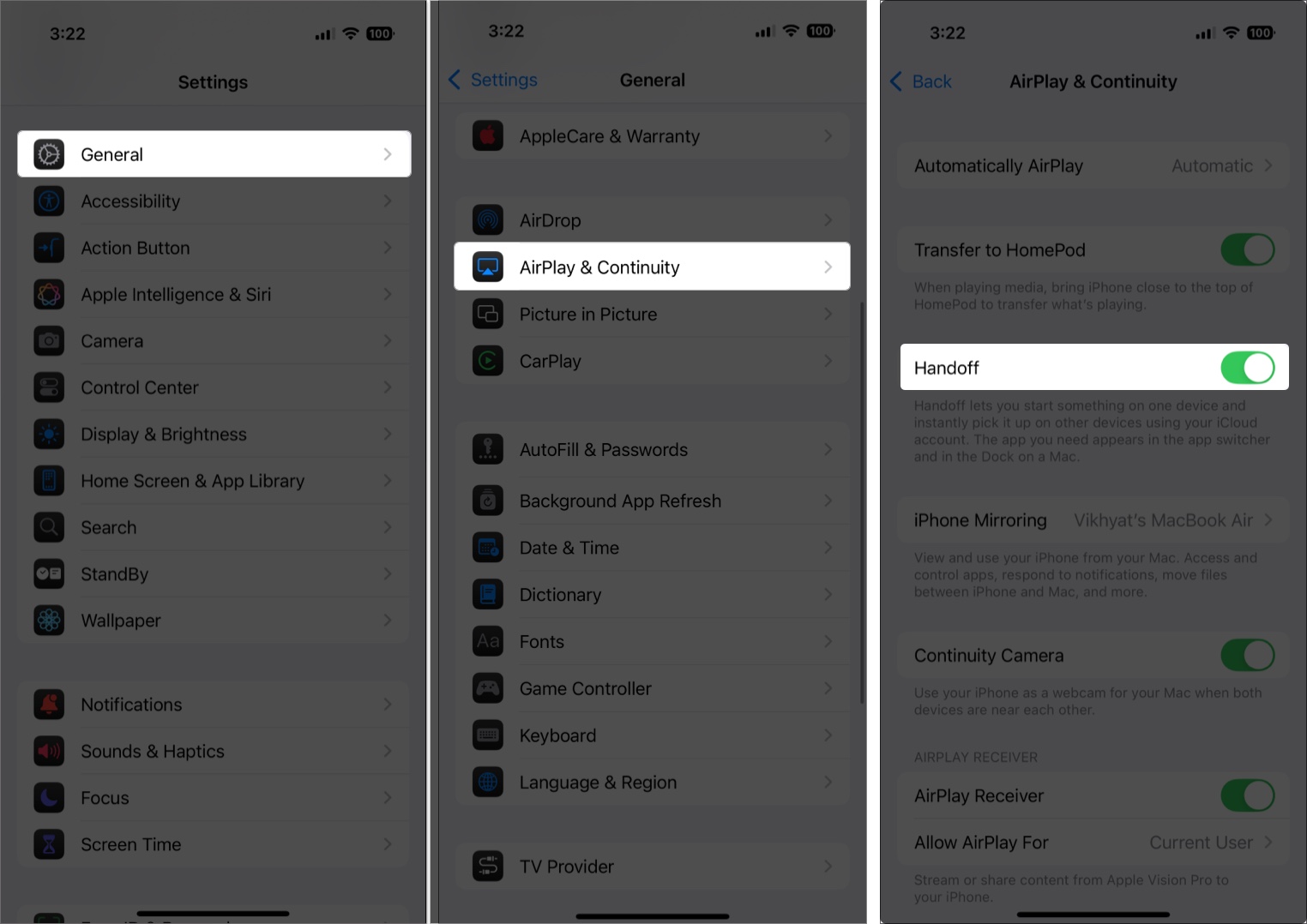 Enable universal clipboard in iphone and ipad