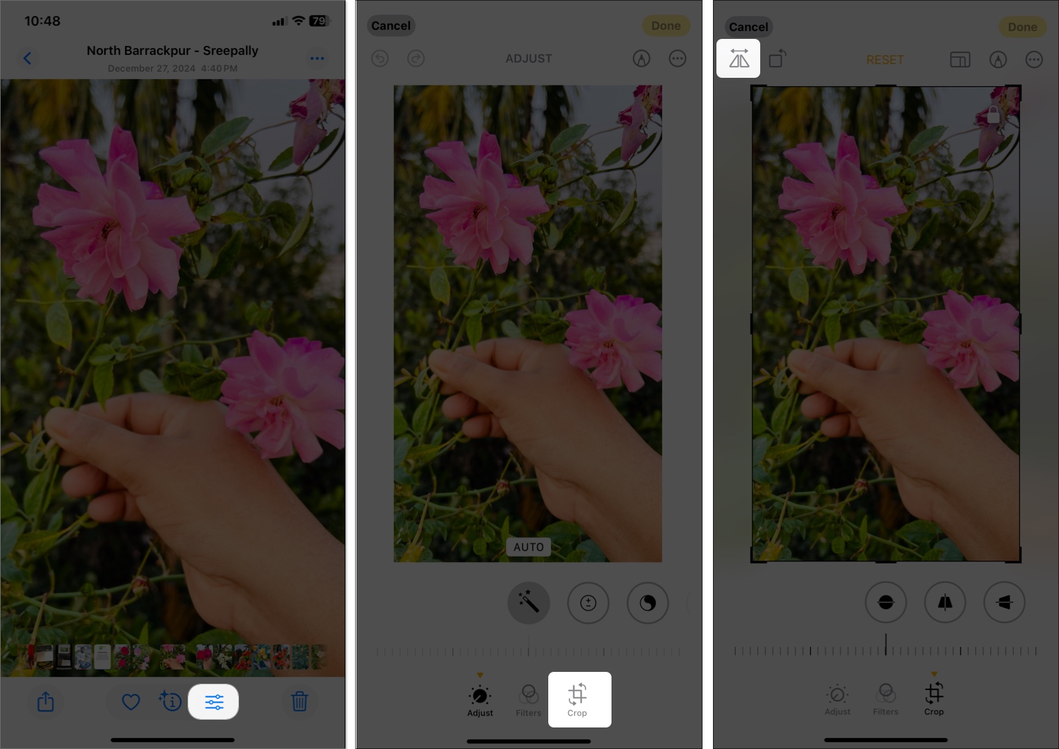 Flip a image on iphone