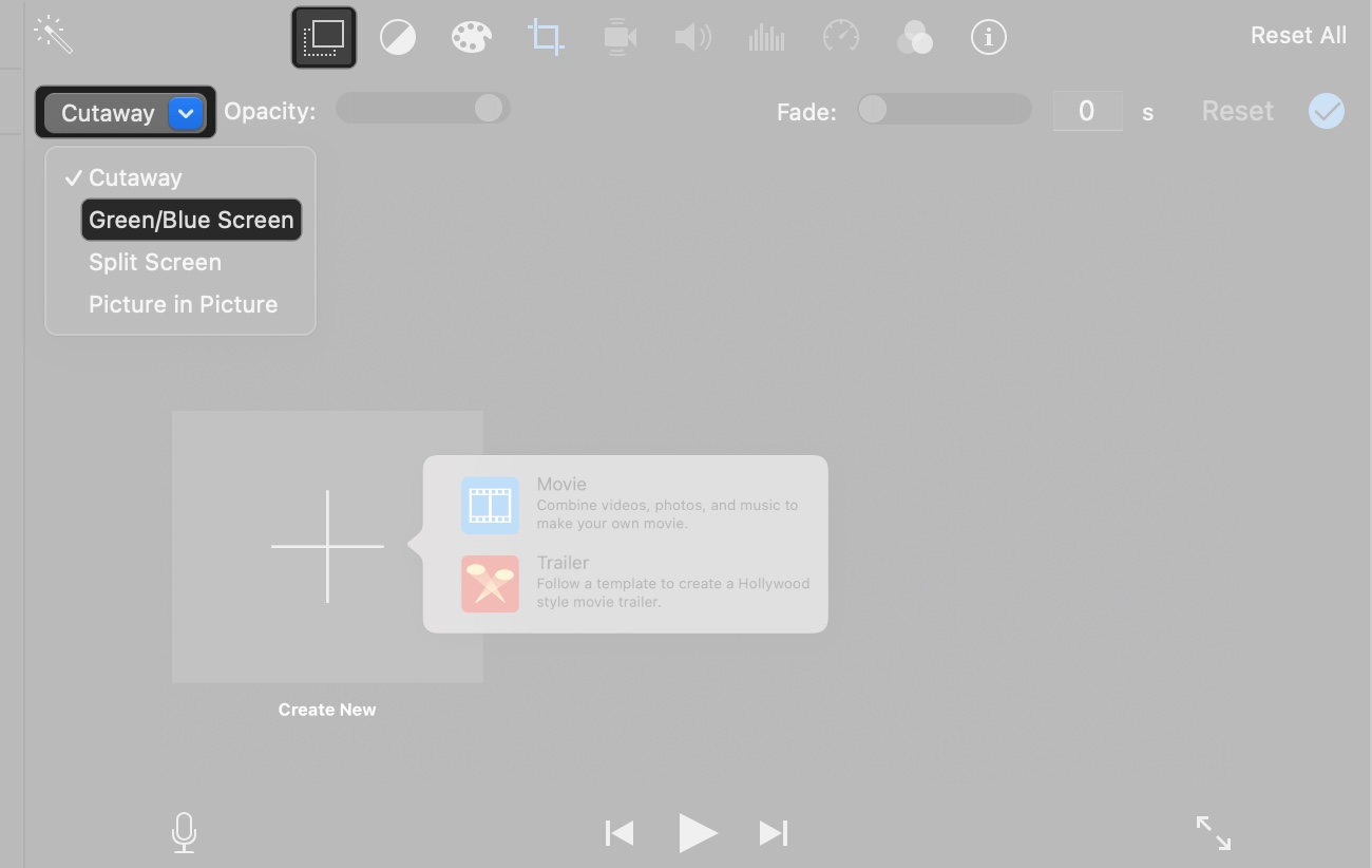 Green and blue screen effects on imovie in mac