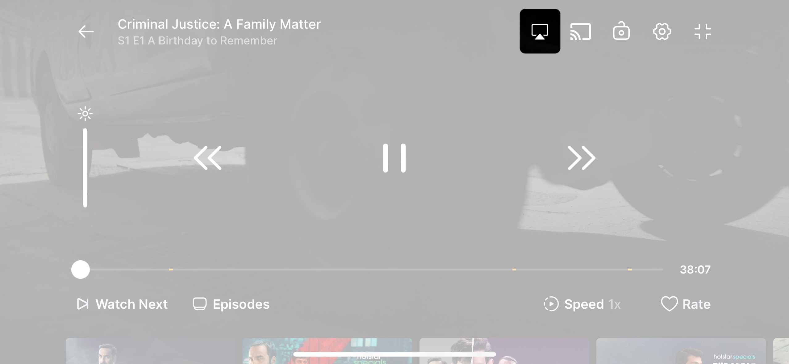 Tapping the airplay icon during a media playback on an iphone