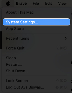 Open system settings on mac