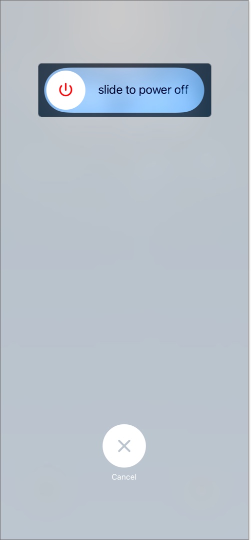 Press side button with volume button to power off iphone