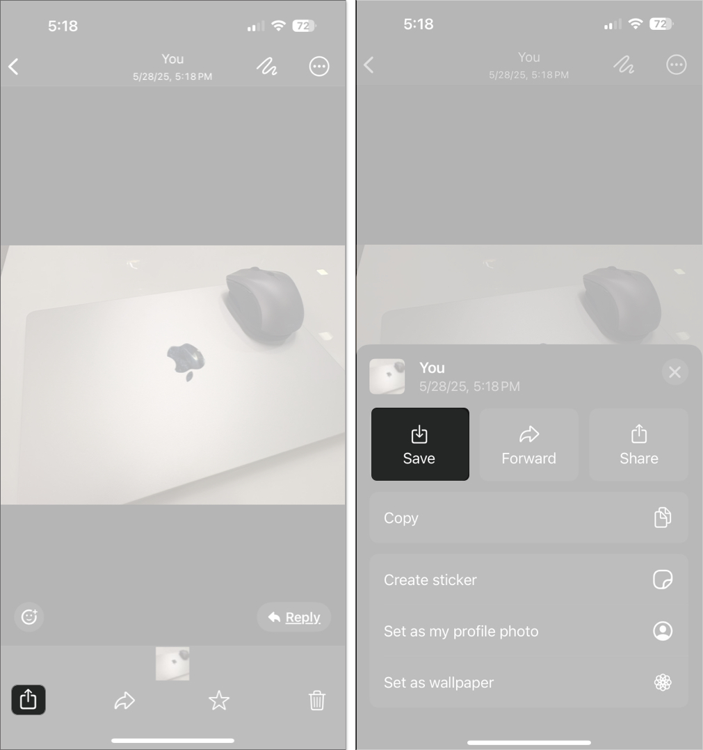 Save compress image from whatsapp chat