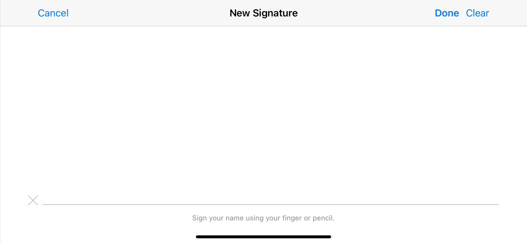 Set a title to your signature and tap done to save your signature