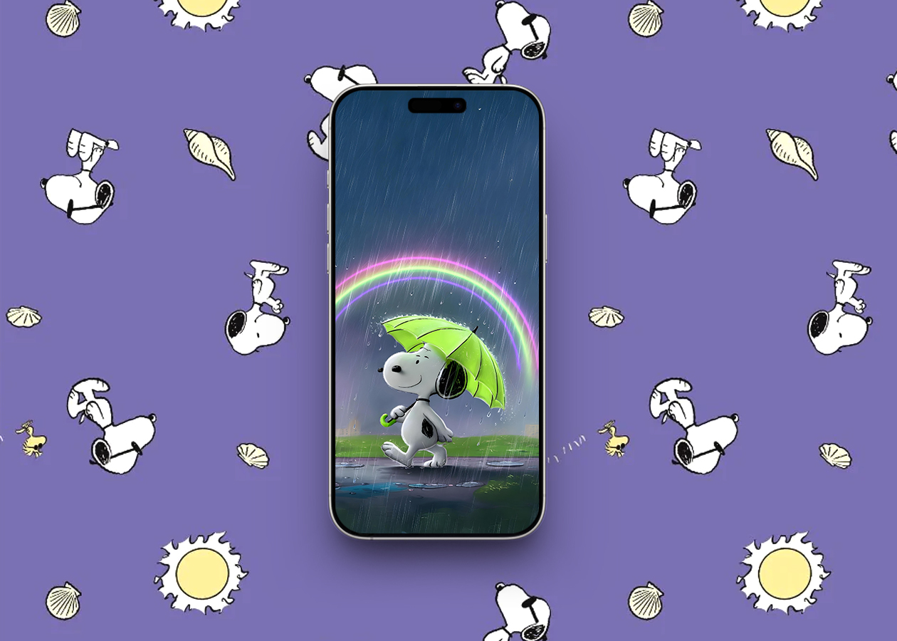 Snoopy and woodstock rainy day